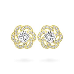 Hoa tai vàng vàng 14K gắn đá CZ DOJI AFEJ000118F1CZ1