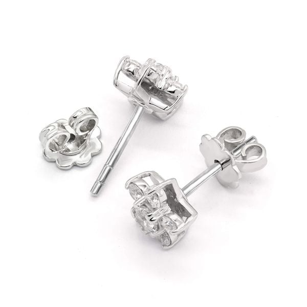 Hoa tai vàng trắng 14K gắn đá CZ DOJI AFEJ000144F2CZ1