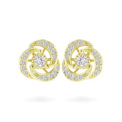 Hoa tai vàng vàng 14K gắn đá CZ DOJI AFEJ000164F1CZ1