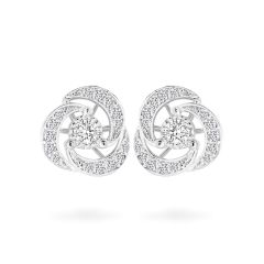 Hoa tai vàng trắng 14K gắn đá CZ DOJI AFEJ000164F2CZ1