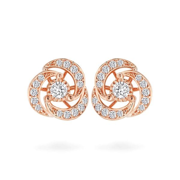 Hoa tai vàng hồng 14K gắn đá CZ DOJI AFEJ000164F3CZ1