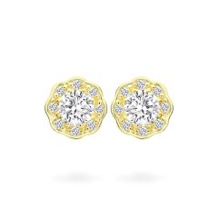 Hoa tai vàng vàng 14K gắn đá CZ DOJI AFEJ000165F1CZ1