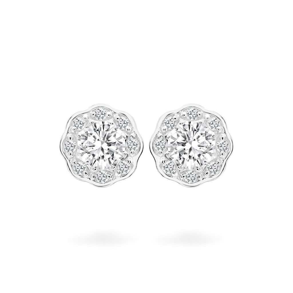 Hoa tai vàng trắng 14K gắn đá CZ DOJI AFEJ000165F2CZ1 