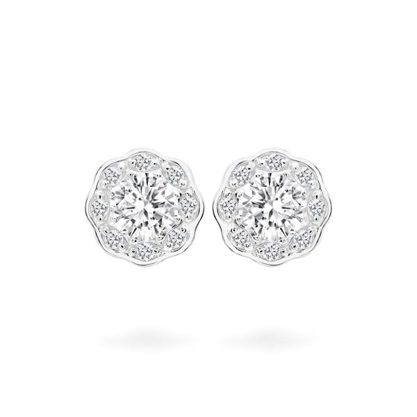 Hoa tai vàng trắng 14K gắn đá CZ DOJI AFEJ000165F2CZ1