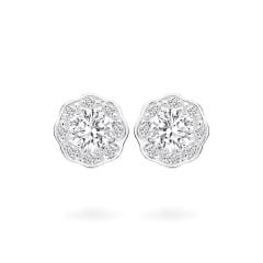 Hoa tai vàng trắng 14K gắn đá CZ DOJI AFEJ000165F2CZ1