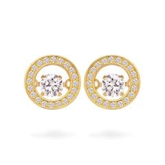 Hoa tai vàng vàng 14K gắn đá CZ DOJI AFEJ000213F1CZ1