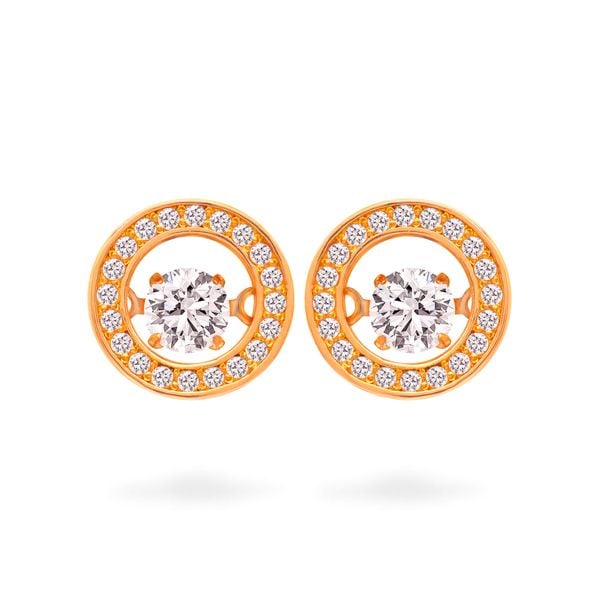 Hoa tai vàng hồng 14K gắn đá CZ DOJI AFEJ000213F3CZ1