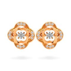 Hoa tai vàng hồng 14K gắn đá CZ DOJI AFEJ000214F3CZ1