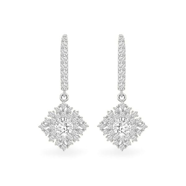 Hoa tai vàng trắng 14K gắn đá CZ DOJI AFEJ000321F2CZ1