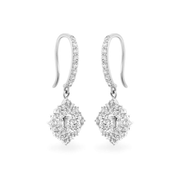 Hoa tai vàng trắng 14K gắn đá CZ DOJI AFEJ000321F2CZ1