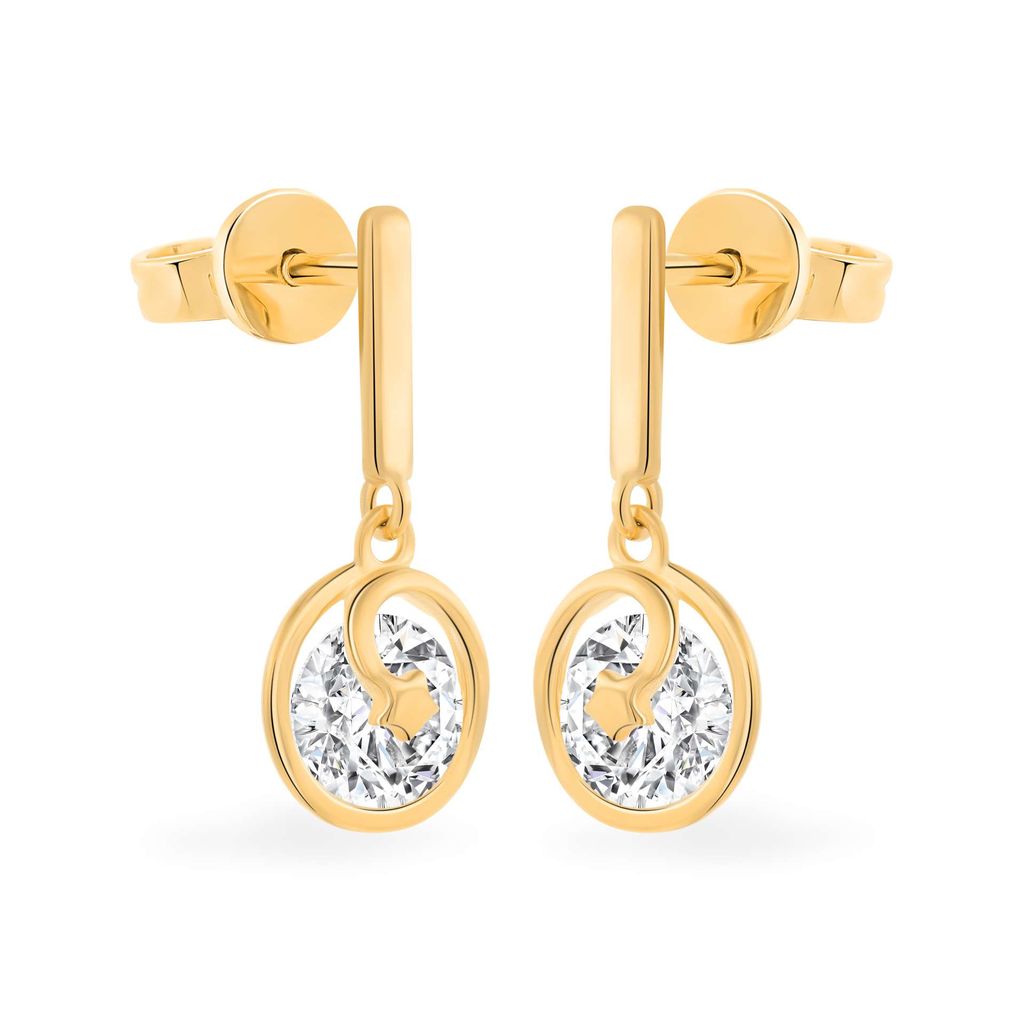 Hoa tai vàng vàng 14K gắn đá CZ DOJI AFEJ000333F1CZ1 