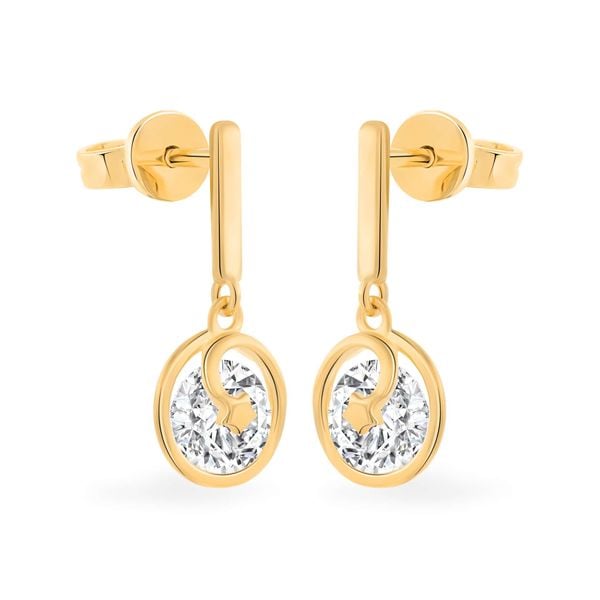 Hoa tai vàng vàng 14K gắn đá CZ DOJI AFEJ000333F1CZ1