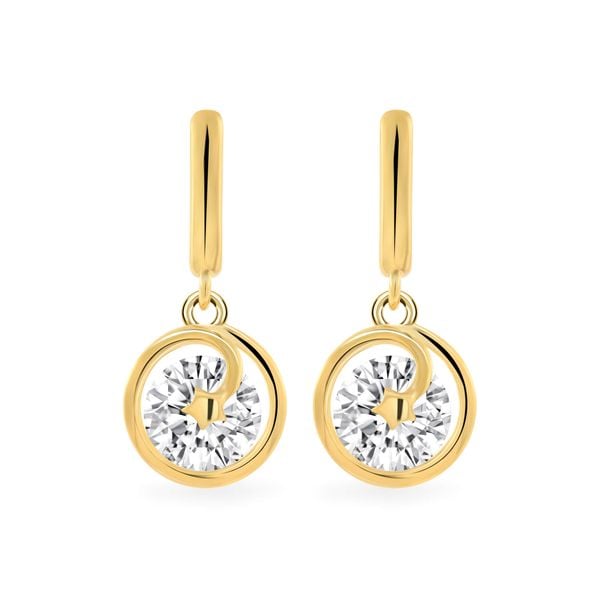 Hoa tai vàng vàng 14K gắn đá CZ DOJI AFEJ000333F1CZ1