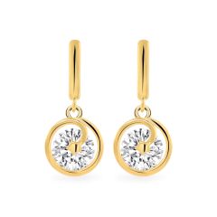 Hoa tai vàng vàng 14K gắn đá CZ DOJI AFEJ000333F1CZ1