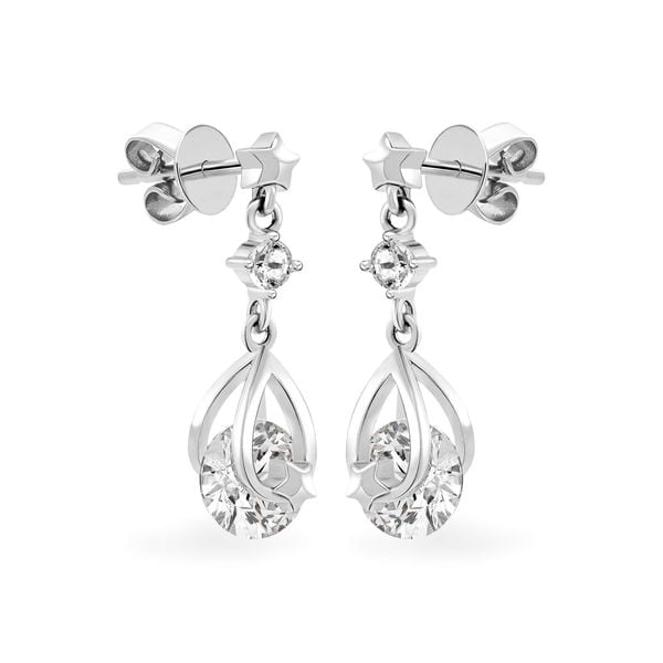 Hoa tai vàng trắng 14K gắn đá CZ DOJI AFEJ000334F2CZ1