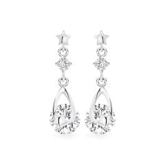 Hoa tai vàng trắng 14K gắn đá CZ DOJI AFEJ000334F2CZ1