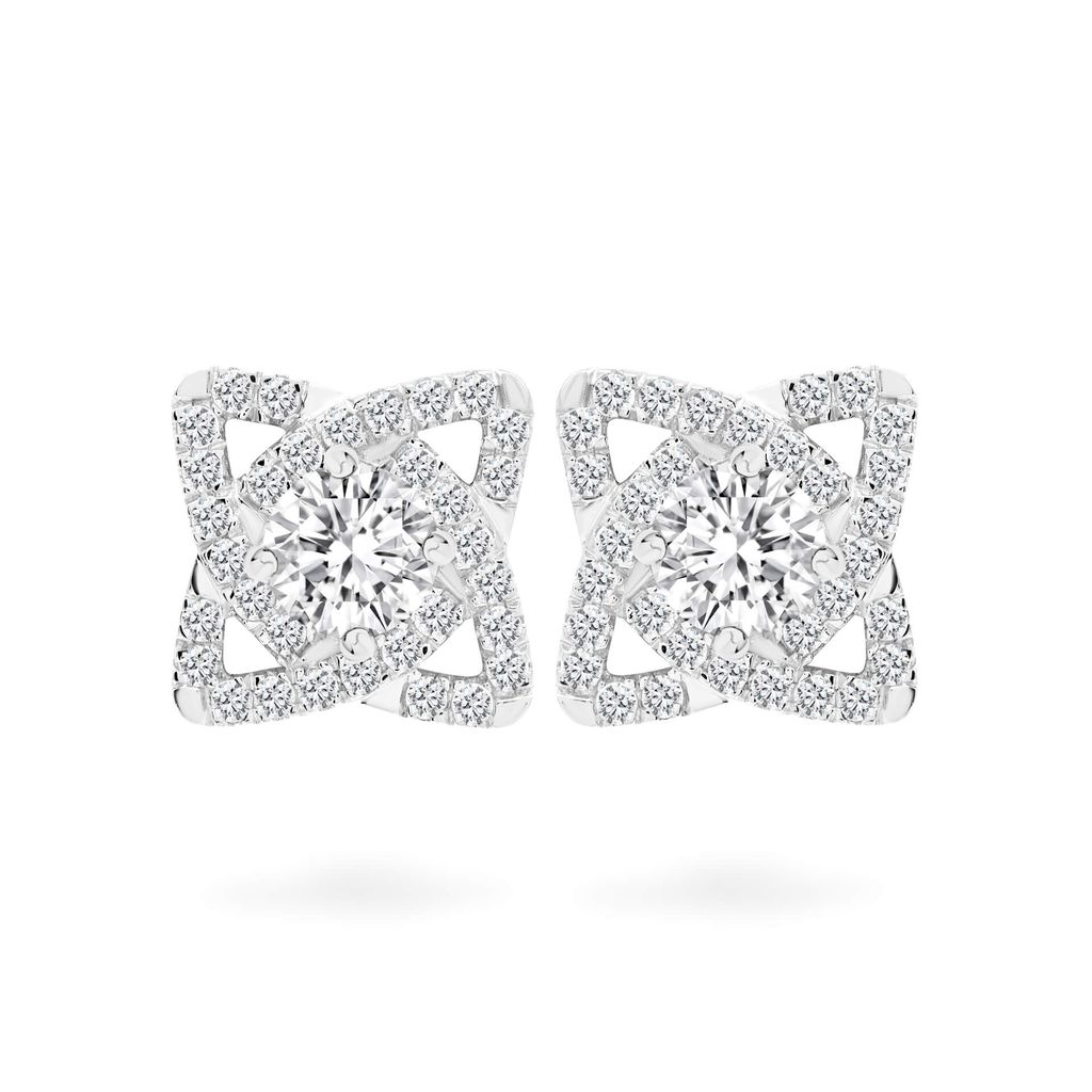 Hoa tai vàng trắng 14K gắn đá CZ DOJI AFEJ000424F2CZ1 