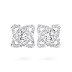 Hoa tai vàng trắng 14K gắn đá CZ DOJI AFEJ000424F2CZ1