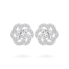 Hoa tai vàng trắng 14K gắn đá CZ DOJI AFEJ000425F2CZ1