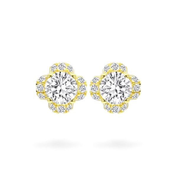 Hoa tai vàng vàng 14K gắn đá CZ DOJI AFEJ000474F1CZ1