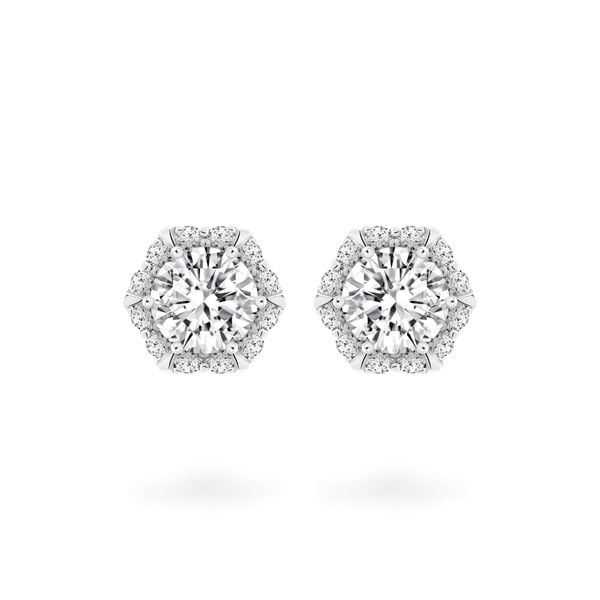 Hoa tai vàng trắng 14K gắn đá CZ DOJI AFEJ000489F2CZ1