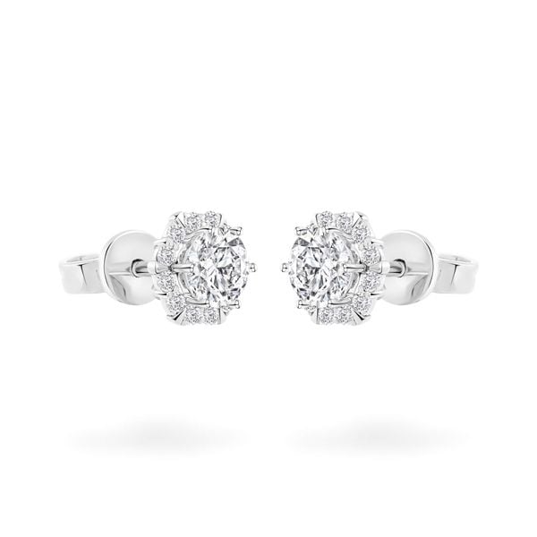 Hoa tai vàng trắng 14K gắn đá CZ DOJI AFEJ000489F2CZ1