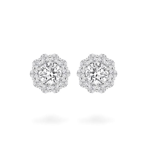 Hoa tai vàng trắng 14K gắn đá CZ DOJI AFEJ000490F2CZ1