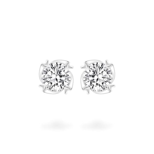 Hoa tai vàng trắng 14K gắn đá CZ DOJI AFEJ000494F2CZ1