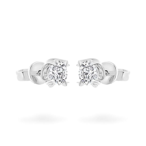 Hoa tai vàng trắng 14K gắn đá CZ DOJI AFEJ000494F2CZ1