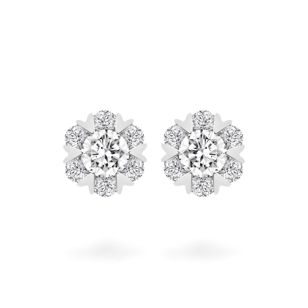 Hoa tai vàng trắng 14K gắn đá CZ DOJI AFEJ000495F2CZ1 