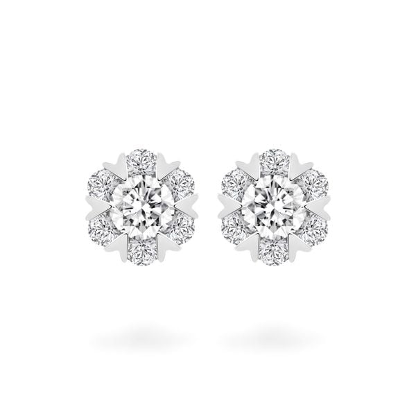 Hoa tai vàng trắng 14K gắn đá CZ DOJI AFEJ000495F2CZ1