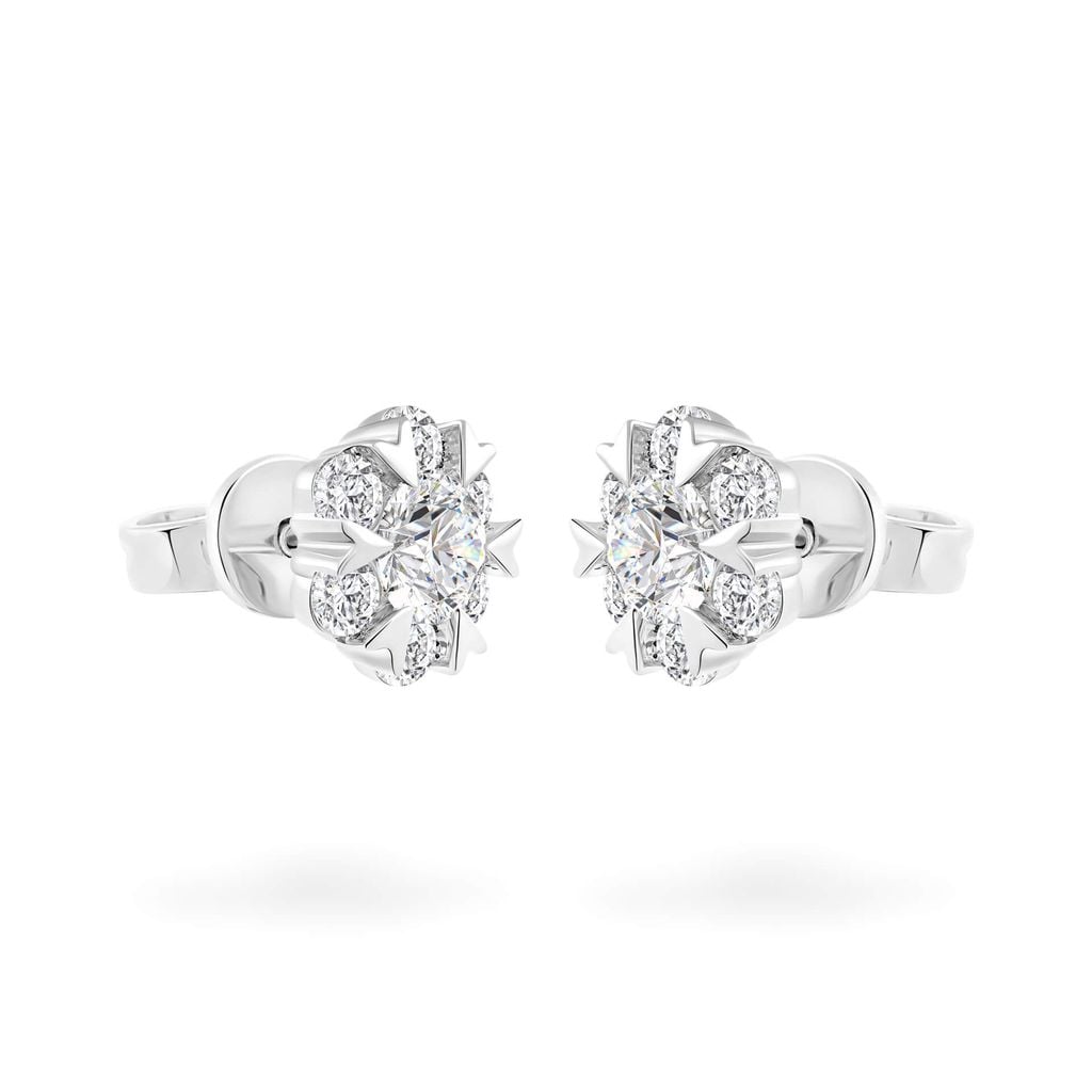 Hoa tai vàng trắng 14K gắn đá CZ DOJI AFEJ000495F2CZ1 