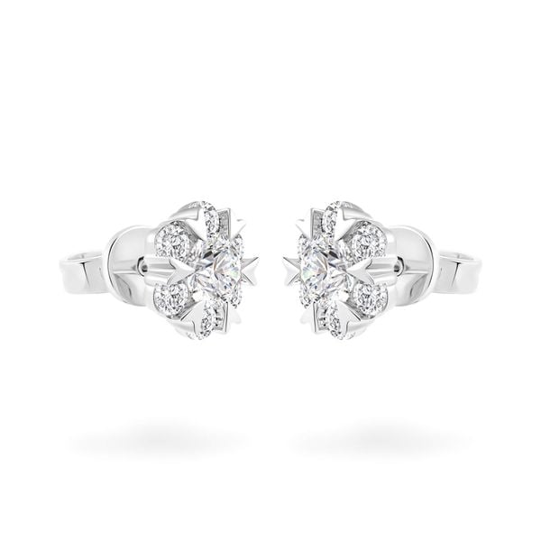 Hoa tai vàng trắng 14K gắn đá CZ DOJI AFEJ000495F2CZ1