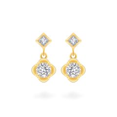 Hoa tai vàng vàng 14K gắn đá CZ DOJI AFEJ000502F1CZ1