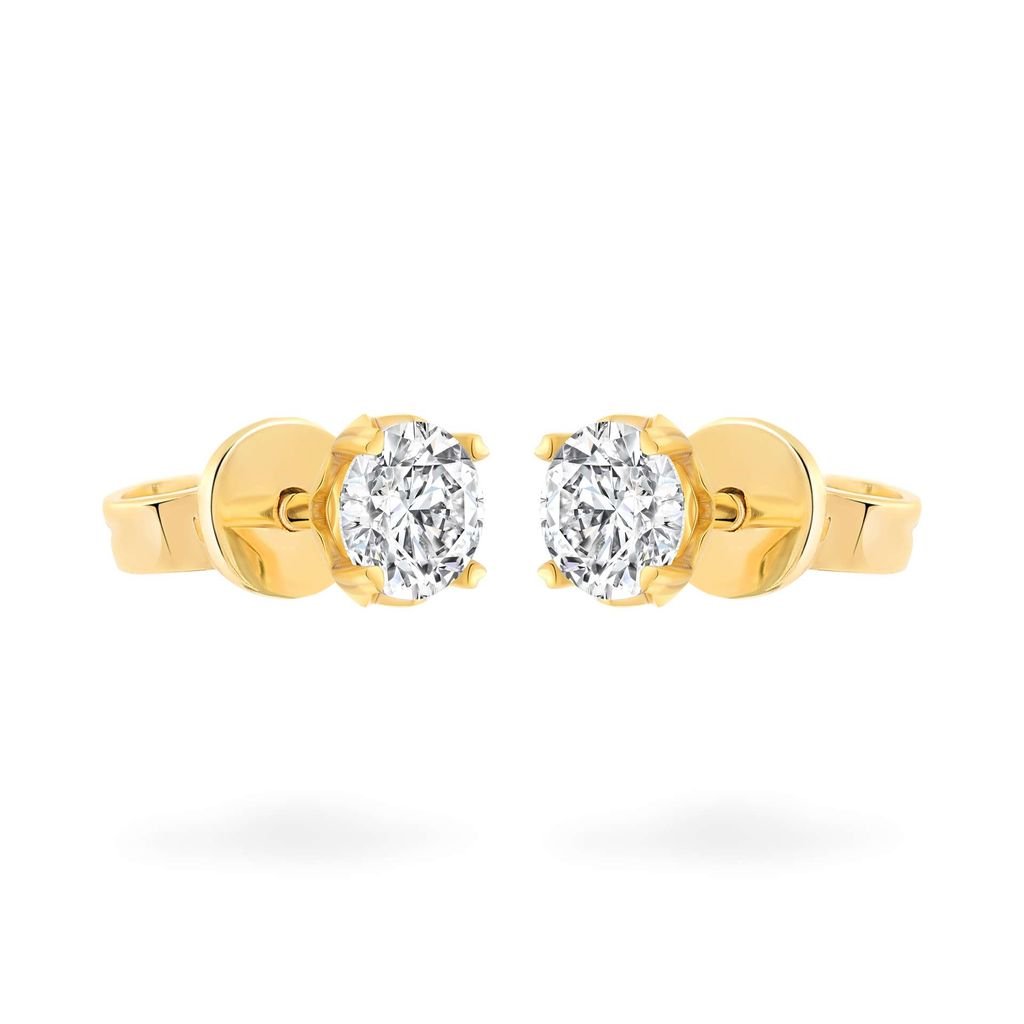 Hoa tai vàng vàng 14K gắn đá CZ DOJI AFEJ000503F1CZ1 