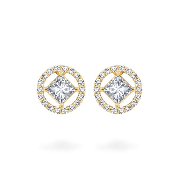 Hoa tai vàng vàng 14K gắn đá CZ DOJI AFEJ000674F1CZ1