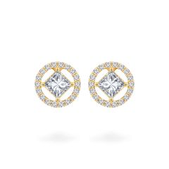 Hoa tai vàng vàng 14K gắn đá CZ DOJI AFEJ000674F1CZ1