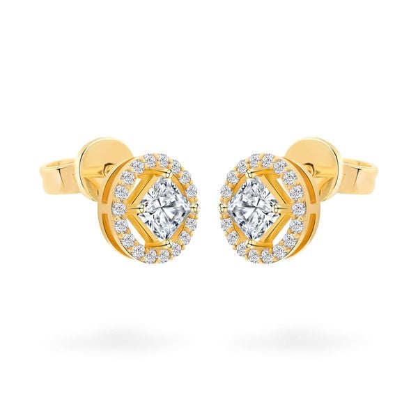 Hoa tai vàng vàng 14K gắn đá CZ DOJI AFEJ000674F1CZ1