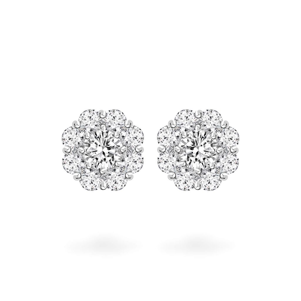 Hoa tai vàng trắng 14K gắn đá CZ DOJI AFEJ000034F2CZ1 