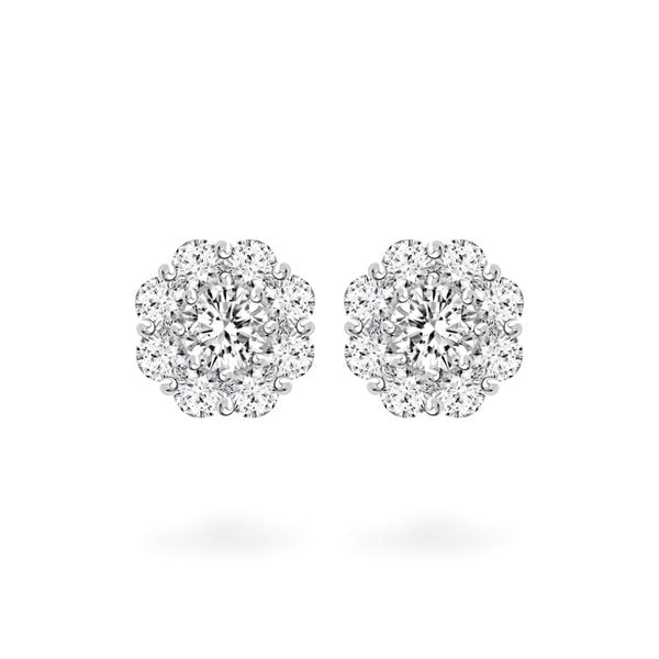 Hoa tai vàng trắng 14K gắn đá CZ DOJI AFEJ000034F2CZ1