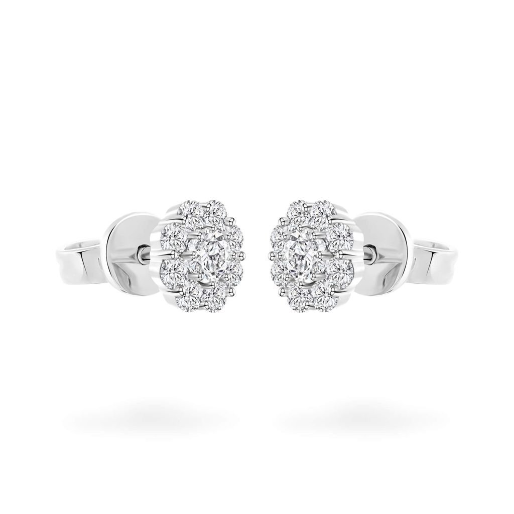 Hoa tai vàng trắng 14K gắn đá CZ DOJI AFEJ000034F2CZ1 