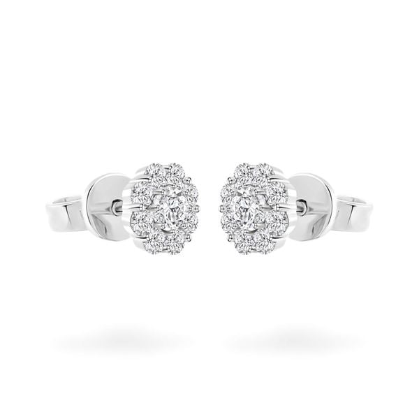 Hoa tai vàng trắng 14K gắn đá CZ DOJI AFEJ000034F2CZ1