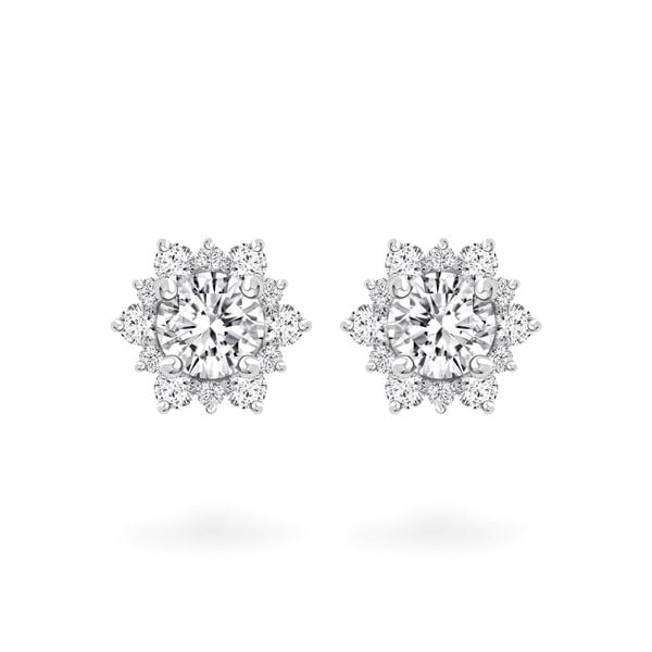 Hoa tai vàng trắng 14K gắn đá CZ DOJI AFEJ000097F2CZ1