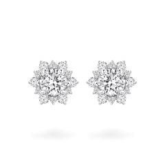 Hoa tai vàng trắng 14K gắn đá CZ DOJI AFEJ000097F2CZ1