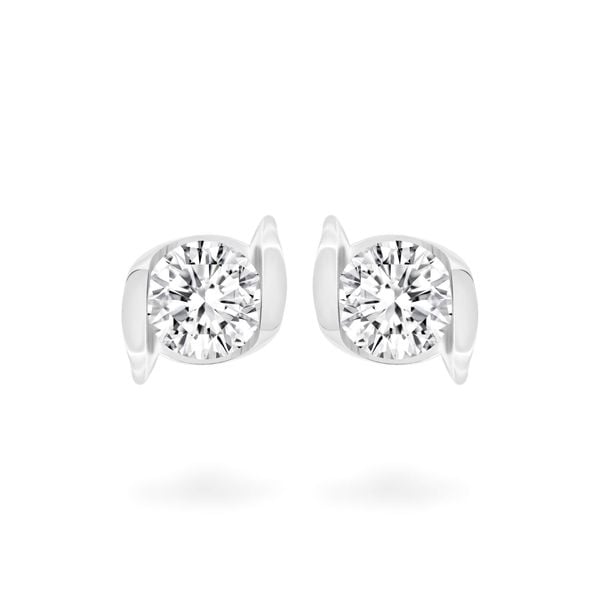 Hoa tai vàng trắng 14K gắn đá CZ DOJI AFEJ000115F2CZ1