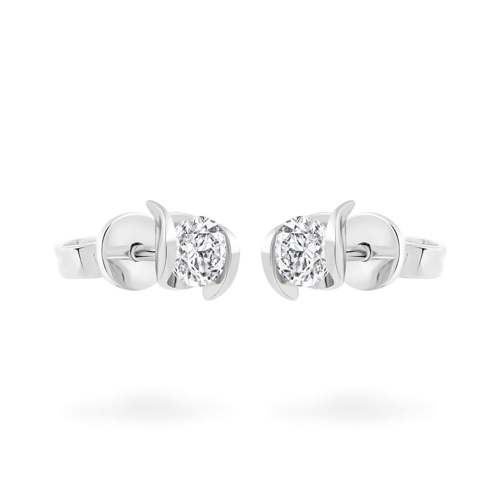 Hoa tai vàng trắng 14K gắn đá CZ DOJI AFEJ000115F2CZ1 