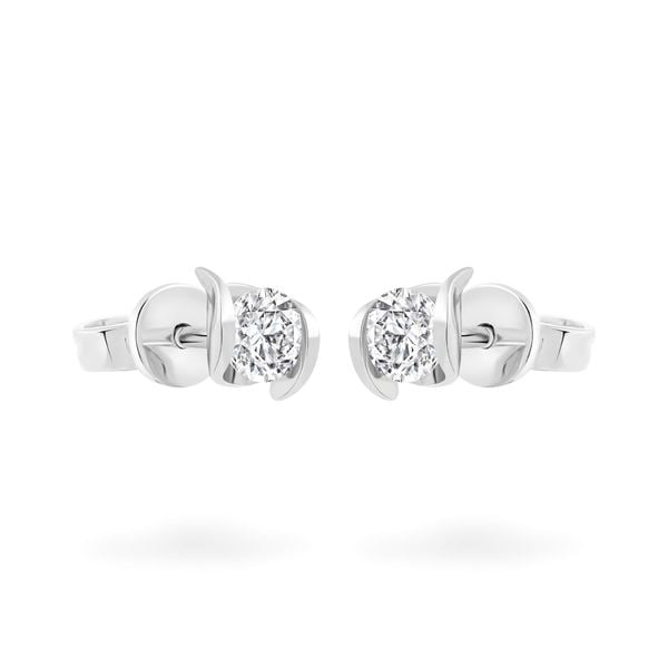 Hoa tai vàng trắng 14K gắn đá CZ DOJI AFEJ000115F2CZ1