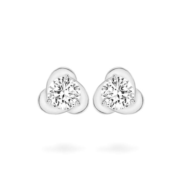 Hoa tai vàng trắng 14K gắn đá CZ DOJI AFEJ000116F2CZ1