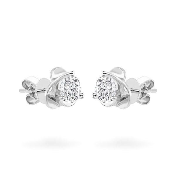 Hoa tai vàng trắng 14K gắn đá CZ DOJI AFEJ000116F2CZ1