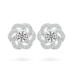 Hoa tai vàng trắng 14K gắn đá CZ DOJI AFEJ000118F2CZ1